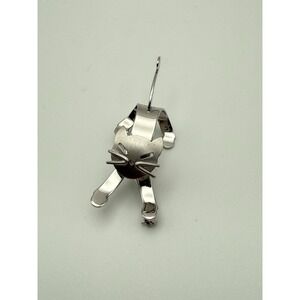 Vintage Sterling Silver Beau Sterling Modernist Style Arched Cat Brooch Pin